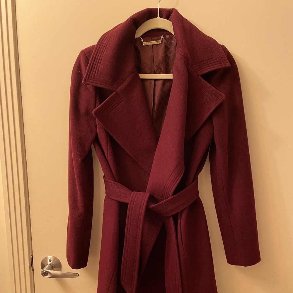 Diane von Furstenberg Wool Blend Wrap Coat